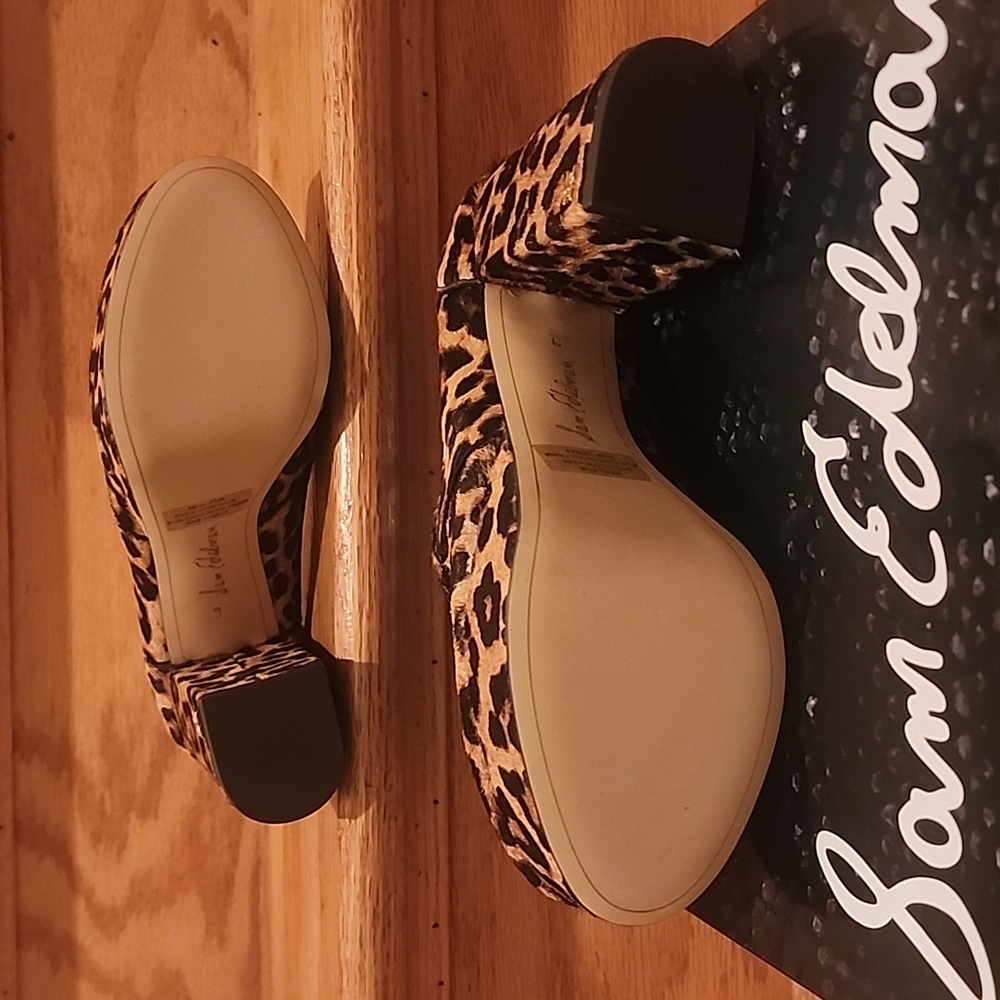 NIB Sam Edelman "Aretha" Leopard Brahma Platform Horsebit Loafers 9M - Picture 8 of 15